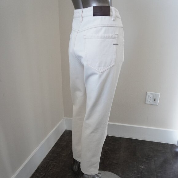 Brunello Cucinelli Monili Jeans Ecru Denim Straight Leg Size 6 New Tag $1595 - Picture 2 of 13